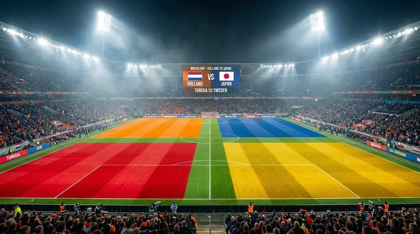 WM 2026 Grupp F mat Holland, Japan, Tunesien a Schweden