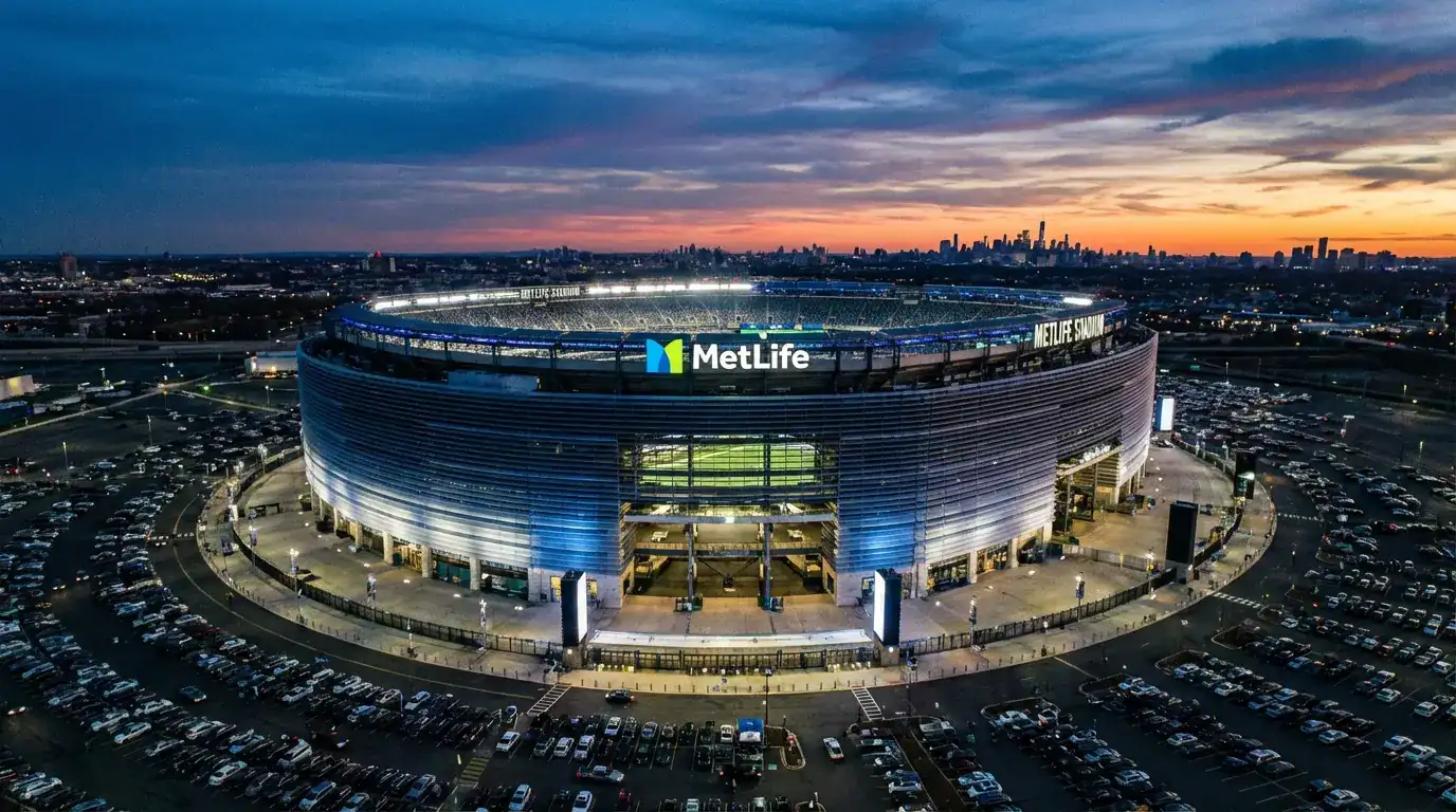 MetLife Stadium zu East Rutherford fir de WM 2026 Finall